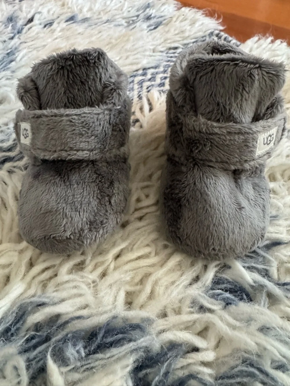 UGG Kids Gray Plush Fuzzy Booties